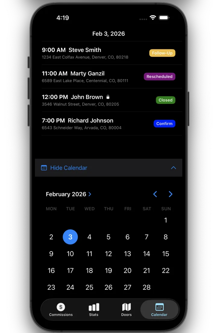 Calendar View